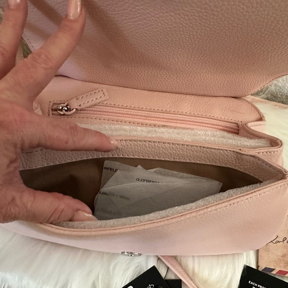 Karl Lagerfeld Paris Lafayette Quilted Crossbody Shoulder Bag – Blush Pink - Picture 6 of 9